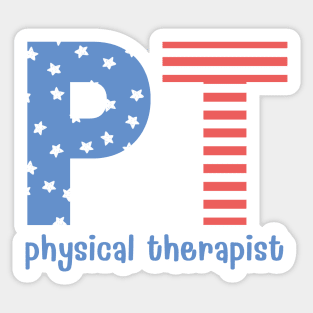 Physical Therapy 4th of July Patriotic Sticker